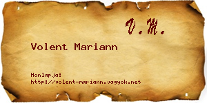 Volent Mariann névjegykártya
